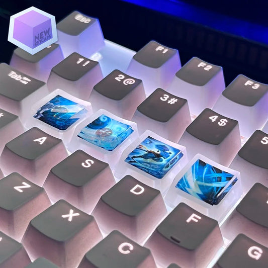 League of Legends Lol Yasuo Tuşları Q-W-E-R Mekanik Klavye Tuşu Artisan Keycaps