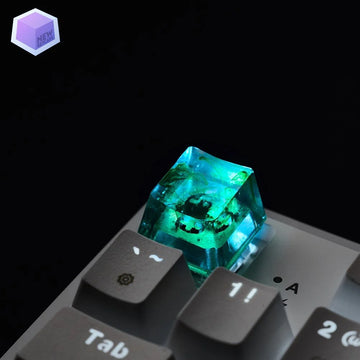 Yeşil Detaylı Tasarım ESC Mekanik Klavye Tuşu Artisan Keycaps