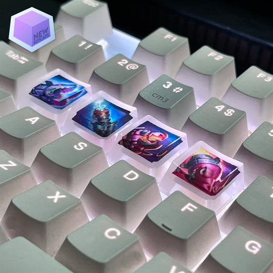 League of Legends Lol Jinx Tuşları Q-W-E-R Mekanik Klavye Tuşu Artisan Keycaps