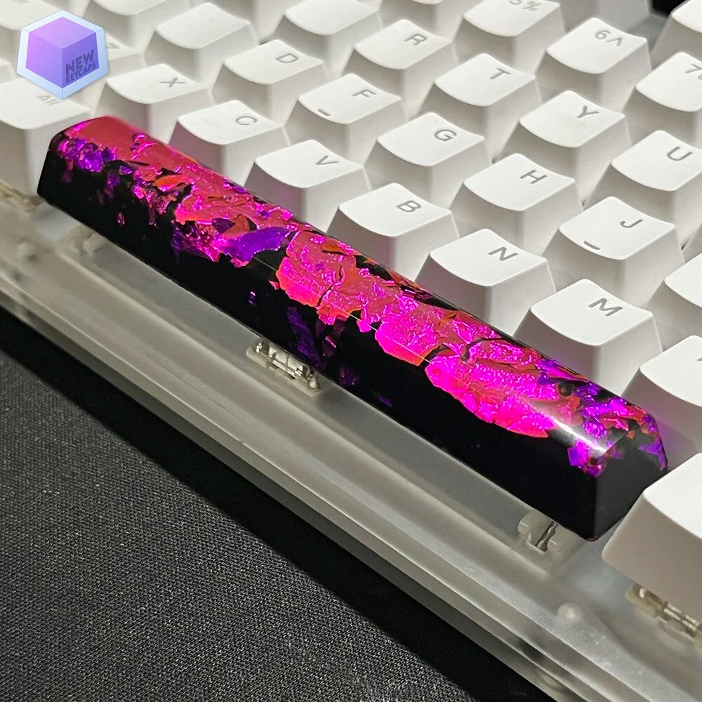 Black and Purple Space Bar 6.25U Mekanik Klavye Tuşu Artisan Keycaps
