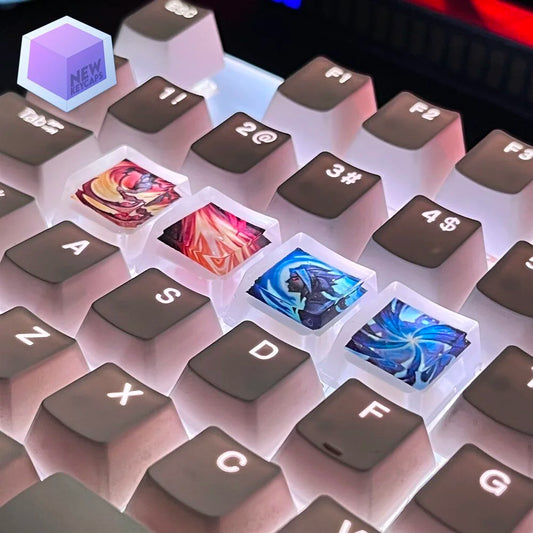 League of Legends Lol Kayn Tuşları Q-W-E-R Mekanik Klavye Tuşu Artisan Keycaps