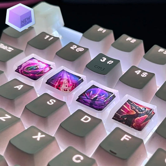 League of Legends Lol Jhin Tuşları Q-W-E-R Mekanik Klavye Tuşu Artisan Keycaps