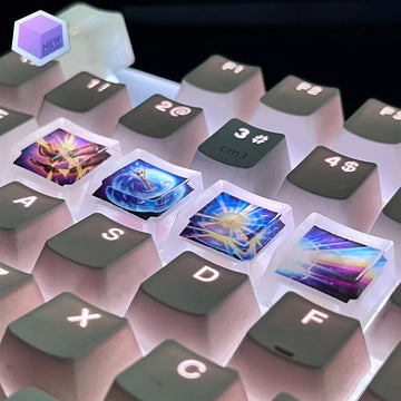 League of Legends Lol Lux Tuşları Q-W-E-R Mekanik Klavye Tuşu Artisan Keycaps