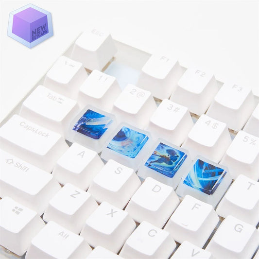 League of Legends Lol Yasuo Tuşları Q-W-E-R Mekanik Klavye Tuşu Artisan Keycaps