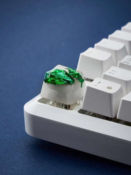 White and Green ESC Mekanik Klavye Tuşu Artisan Keycaps