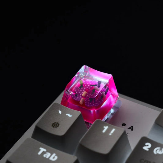 Fruit-Grape (Pembe Üzüm) Tasarım ESC Mekanik Klavye Tuşu Artisan Keycaps