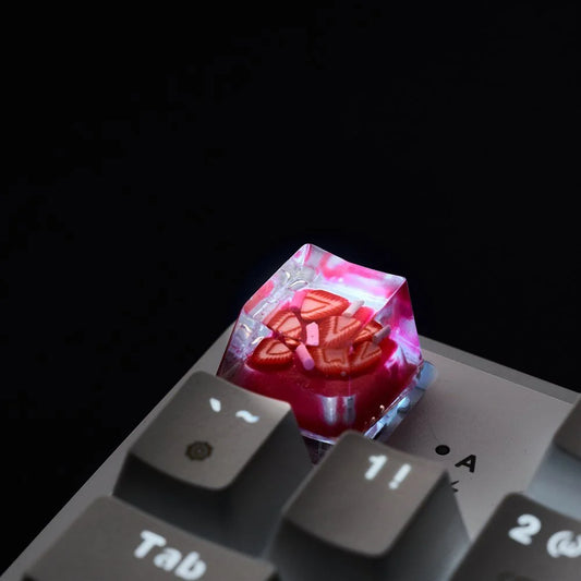 Fruit-Strawberry (Çilek) Tasarım ESC Mekanik Klavye Tuşu Artisan Keycaps