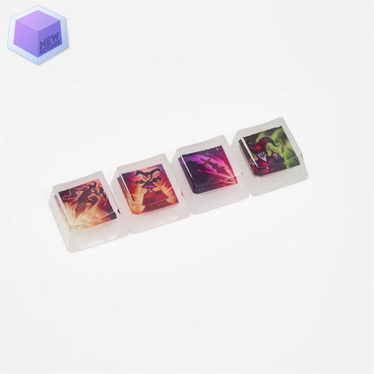 League of Legends Lol Shaco Tuşları Q-W-E-R Mekanik Klavye Tuşu Artisan Keycaps