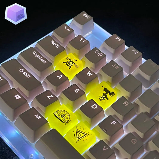 Valorant Killjoy Tuşları Q-E-X-C Mekanik Klavye Tuşu Artisan Keycaps