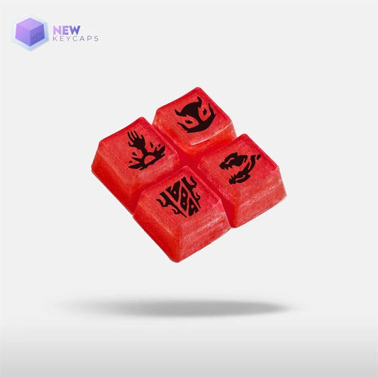 Valorant Türk Ajan Fade Tuşları Q-E-X-C Mekanik Klavye Tuşu Artisan Keycaps